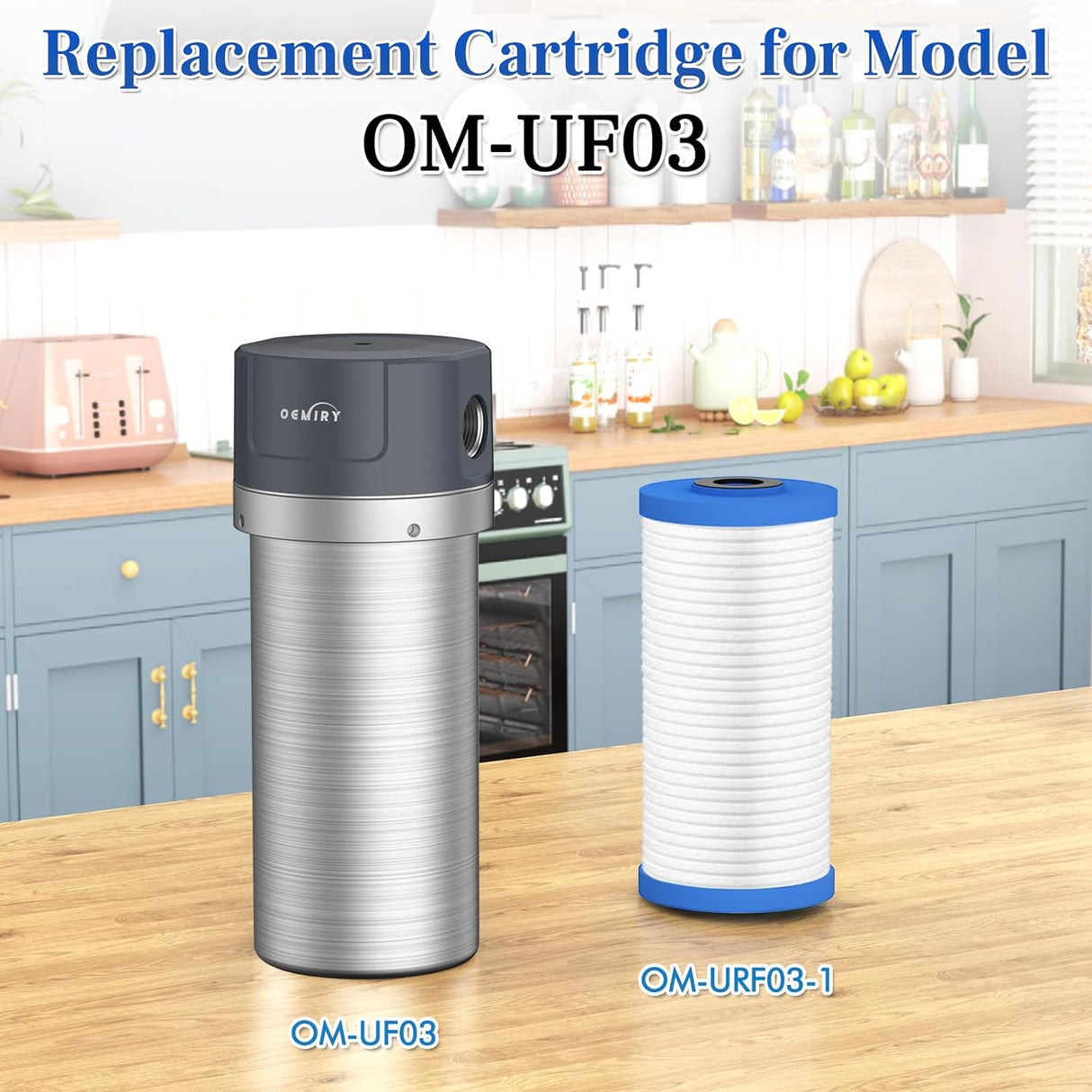 Replacement Cartridge for Whole House Water Filter OM-UF03, Lasts Up to 6 Months