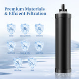 2.25G Gravity Water Filter System,304 Stainless Steel Countertop System with 2 Carbon Filters and Stand