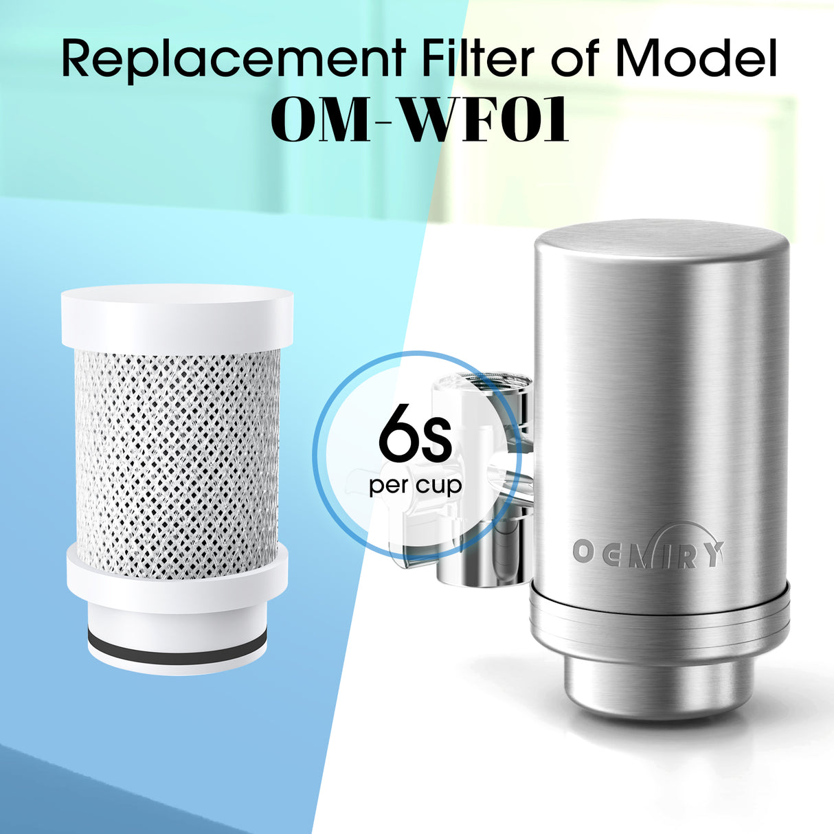 OEMIRY Replacement Filters for OM-WF01 Faucet Water Filter FRF01