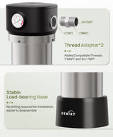 Whole House Water Filter, Stainless Steel Housing Home Pre-Filtration with Pressure Gauge for Well or City Water, 1" or 3/4" NPT Port, 1 Filter