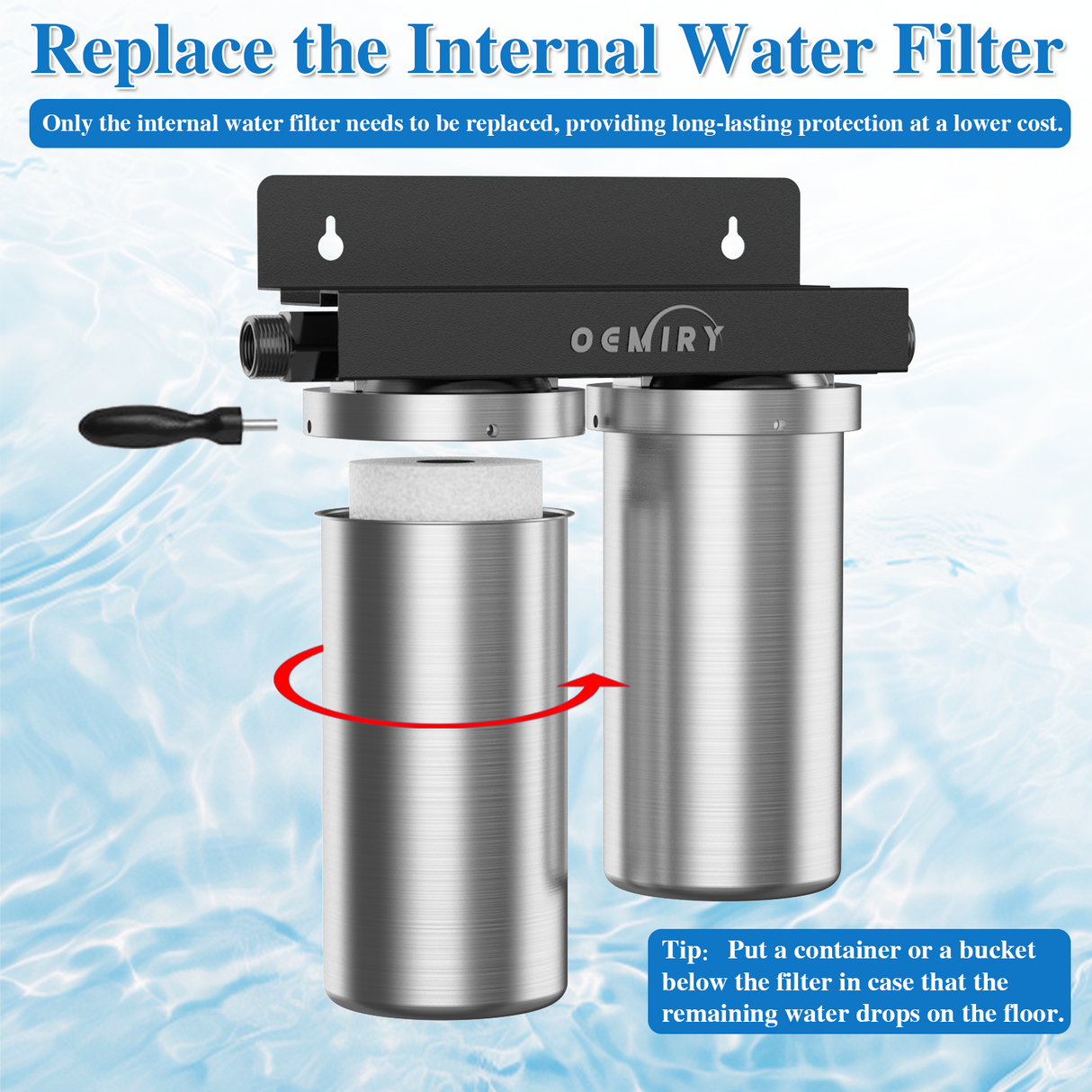 Replacement Cartridge Sediment Filter for Whole House Water Filter OM-UF04, 1 Pack